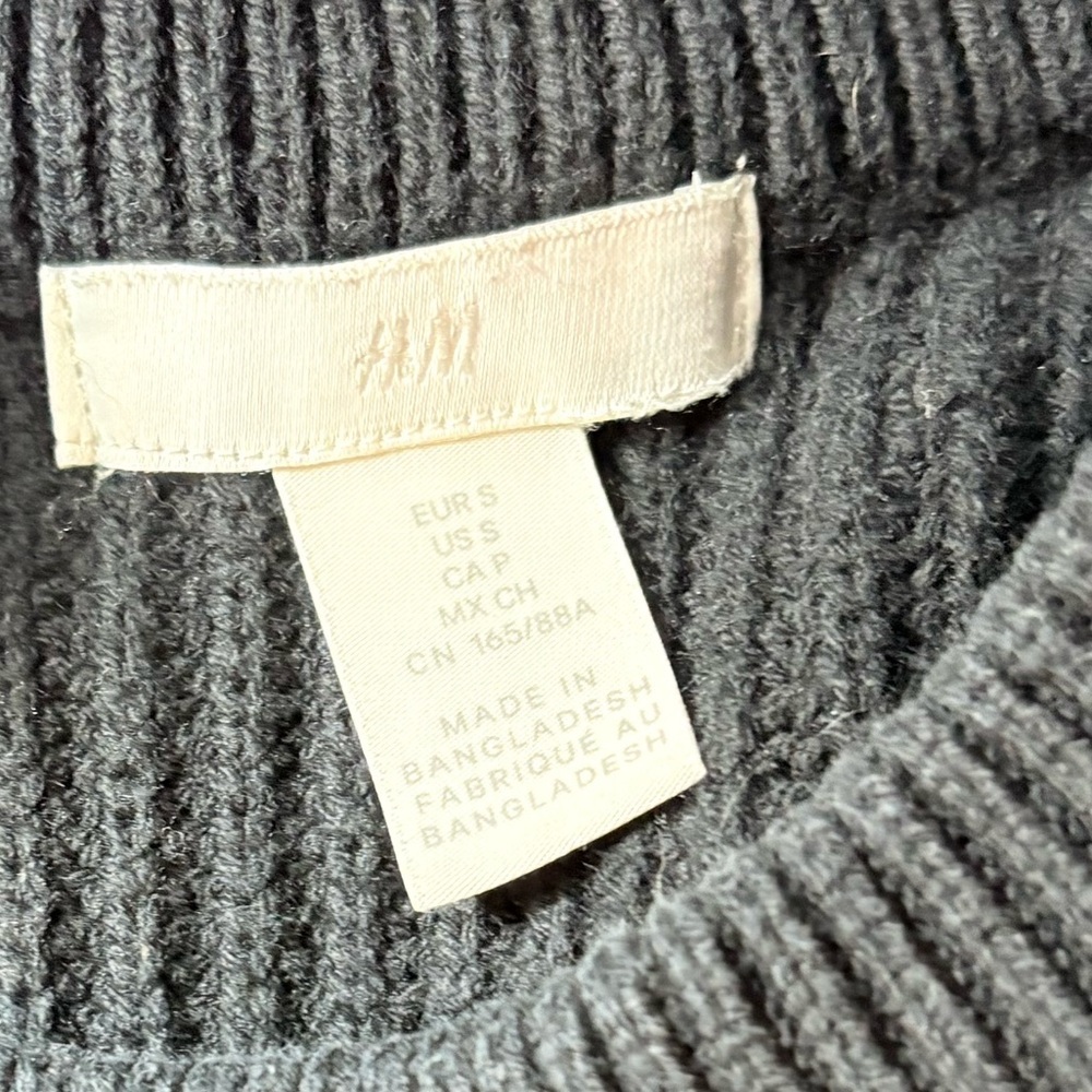 H&M Ribbed Knit Midi Dress - Dark Gray - Picture 3 of 3